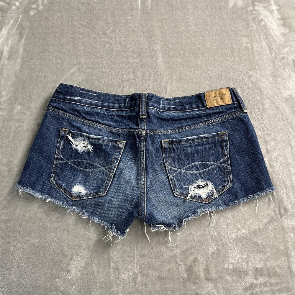 Abercrombie & Fitch Shorts Womens 4 27 Blue Denim Cutoff Distressed Raw Hem Y2K